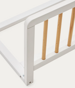 TIPHAINE solid beech wood bed safety barrier with natural and white finish, 100 x 40 cm