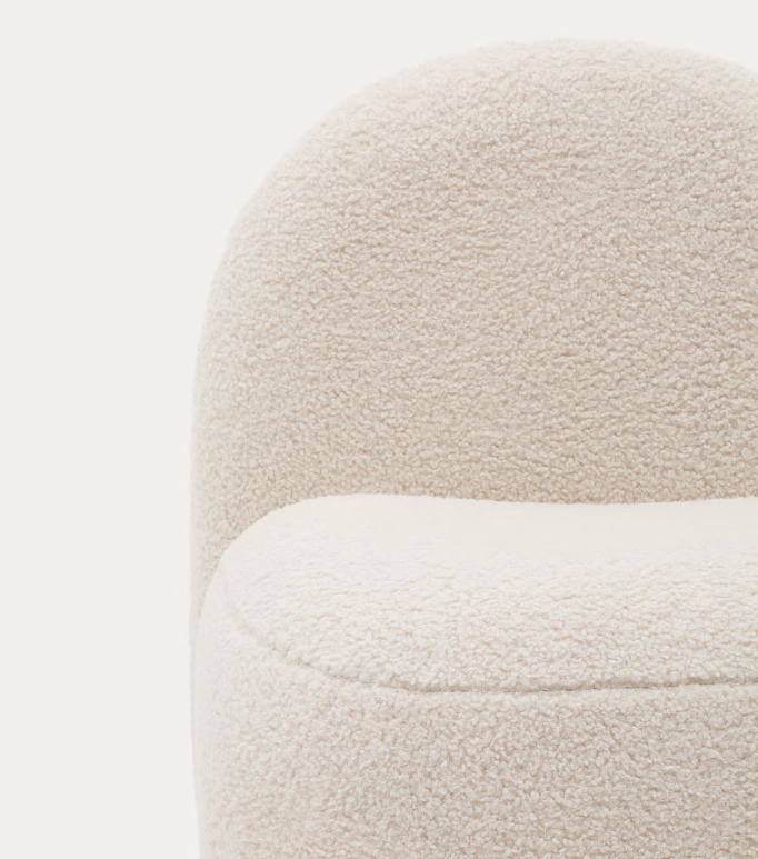 BUCKY child’s armchair in white bouclé