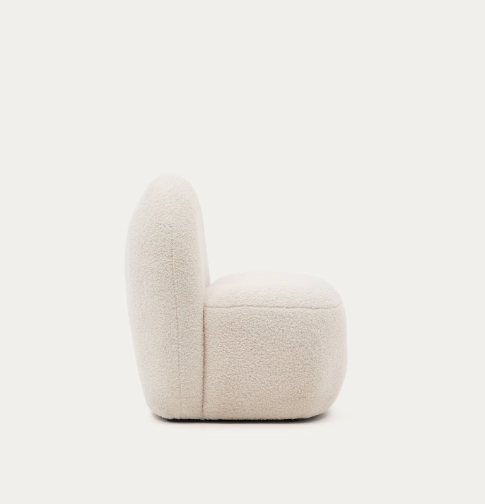 BUCKY child’s armchair in white bouclé