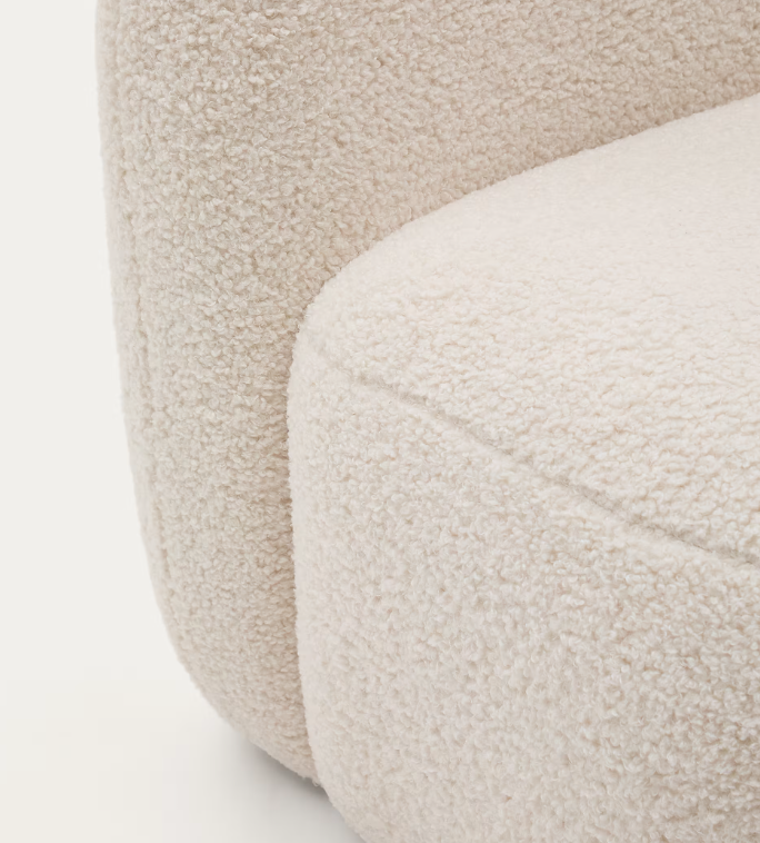 BUCKY child’s armchair in white bouclé