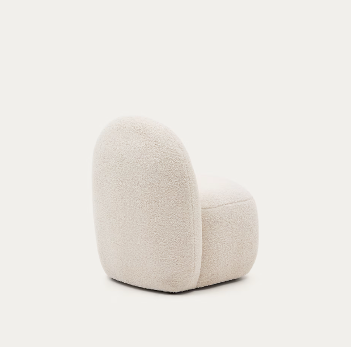 BUCKY child’s armchair in white bouclé