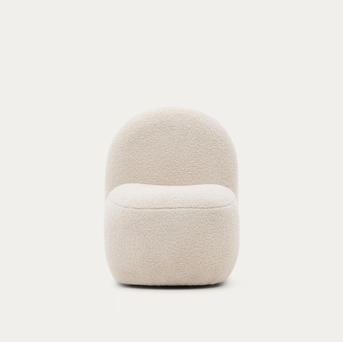 BUCKY child’s armchair in white bouclé