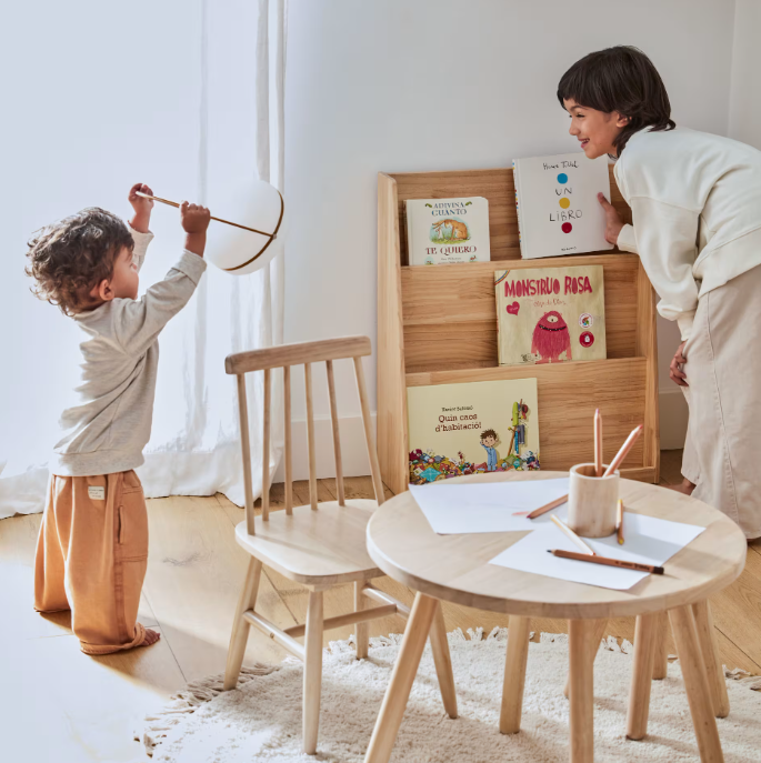 ADIVENTINA bookcase in solid natural pine 59,5 x 69,5 cm