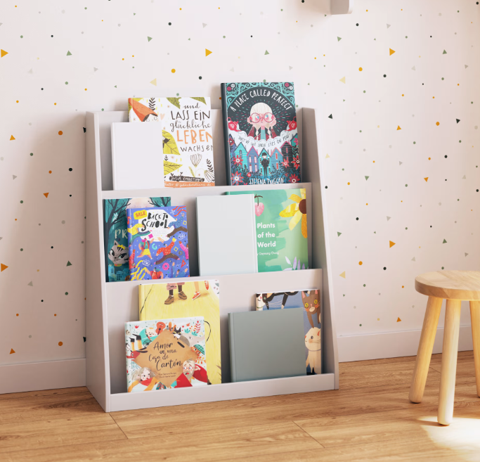 ADIVENTINA bookcase in white MDF 59,5 x 69,5 cm