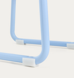 TINN ash veneer chair with a blue metal structure