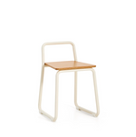 TINN ash veneer chair with a beige metal structure