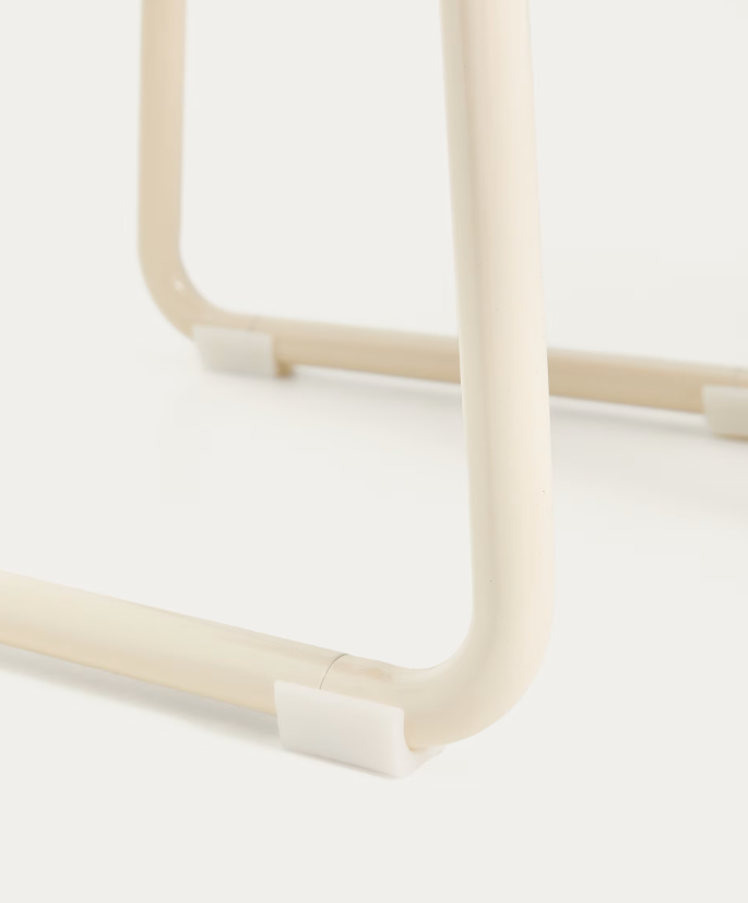 TINN ash veneer chair with a beige metal structure