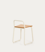 TINN ash veneer chair with a beige metal structure