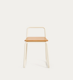 TINN ash veneer chair with a beige metal structure