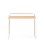 TINN ash veneer desk with a beige metal structure, 82 x 45 cm