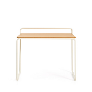 TINN Radni stol od jasenovog furnira s bež metalnom konstrukcijom, 82 x 45 cm
