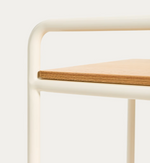 TINN ash veneer desk with a beige metal structure, 82 x 45 cm