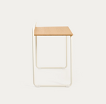 TINN ash veneer desk with a beige metal structure, 82 x 45 cm