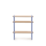 TINN ash veneer shelf with a blue metal structure, 70 x 60 cm