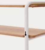 TINN ash veneer shelf with a beige metal structure, 70 x 60 cm