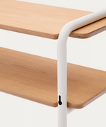 TINN ash veneer shelf with a beige metal structure, 70 x 60 cm