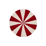 WIRLA beige and red, 100% cotton rug, Ø 100 cm