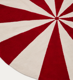 WIRLA beige and red, 100% cotton rug, Ø 100 cm