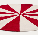 WIRLA beige and red, 100% cotton rug, Ø 100 cm