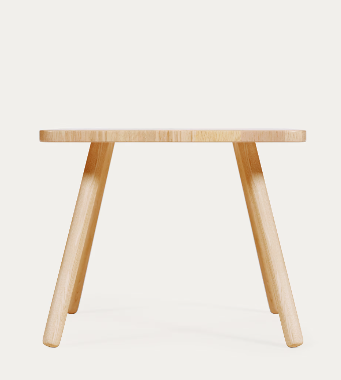 DILCIA Dječji stol od punog kaučukovca 55 x 55 cm