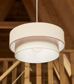 Stropna lampa BIANELLA od pamuka i bež korduroja, Ø 40 cm