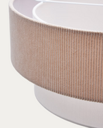 Stropna lampa BIANELLA od pamuka i bež korduroja, Ø 40 cm