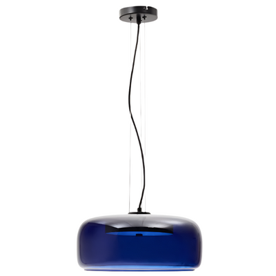 REIG Blue glass ceiling lamp, Ø 38 cm