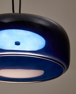 REIG Plava staklena stropna lampa, Ø 38 cm