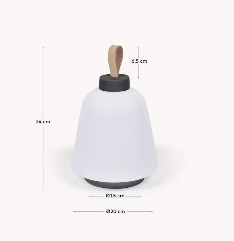 UDIYA Vanjska stolna lampa od polietilena i metala s crnom završnom obradom