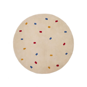 LULI 100% cotton rug with multi-coloured dots, Ø 120 cm