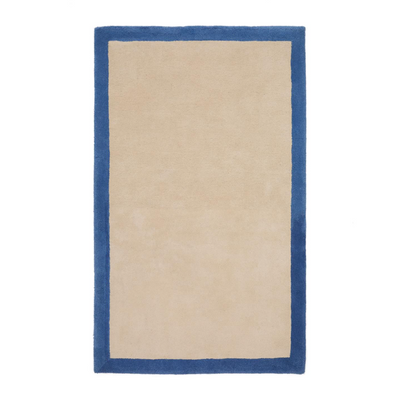 NALIM Bež i plavi, 100% pamučni tepih 90 x 150 cm