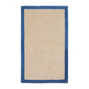 NALIM beige and blue,100% cotton rug 90 x 150 cm