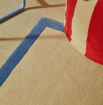 NALIM Bež i plavi, 100% pamučni tepih 90 x 150 cm