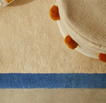 NALIM Bež i plavi, 100% pamučni tepih 90 x 150 cm