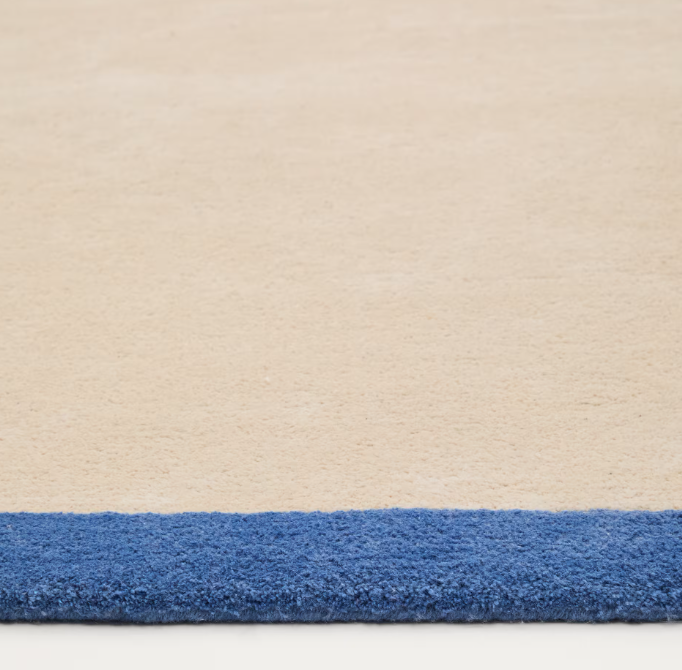 NALIM Bež i plavi, 100% pamučni tepih 90 x 150 cm