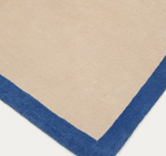 NALIM Bež i plavi, 100% pamučni tepih 90 x 150 cm