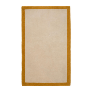 NALIM beige and mustard-coloured, 100% cotton rug, 90 x 150 cm