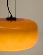REIG Orange glass ceiling lamp, Ø 38 cm