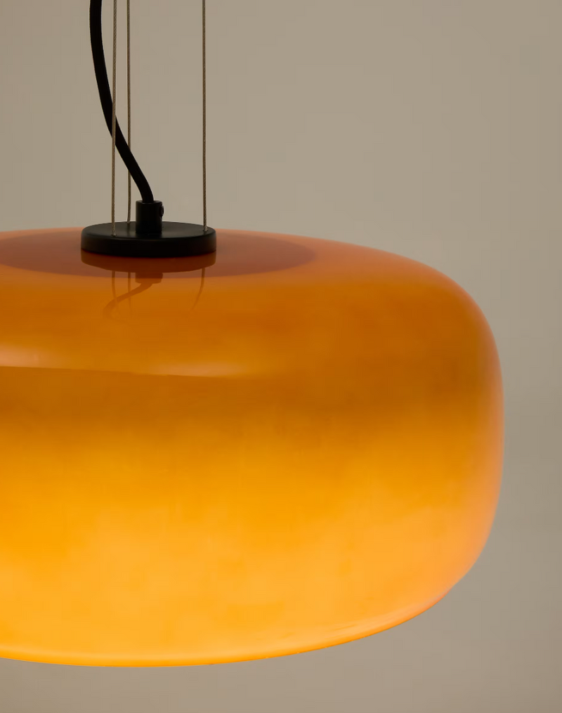 REIG Orange glass ceiling lamp, Ø 38 cm