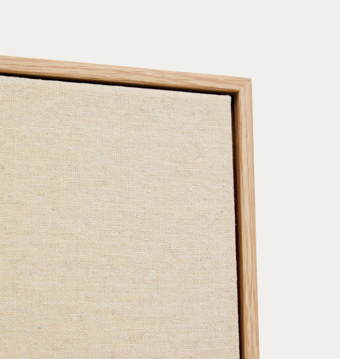 SALIN Apstraktna slika s horizontalnom lanenom prugom 80 x 100 cm