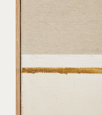 SALIN Apstraktna slika s horizontalnom lanenom prugom 80 x 100 cm