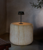 ALDET Vanjska solarna stolna lampa u crno-zelenoj prošaranoj užadi s crnim metalnim postoljem