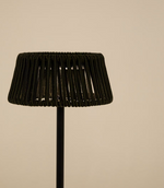 ALDET Vanjska solarna stolna lampa u crno-zelenoj prošaranoj užadi s crnim metalnim postoljem