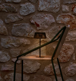 ALDET Vanjska solarna stolna lampa u crno-zelenoj prošaranoj užadi s crnim metalnim postoljem