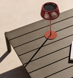 ALDET Vanjska solarna stolna lampa s terakota uzorkom užeta s terakota metalnim postoljem