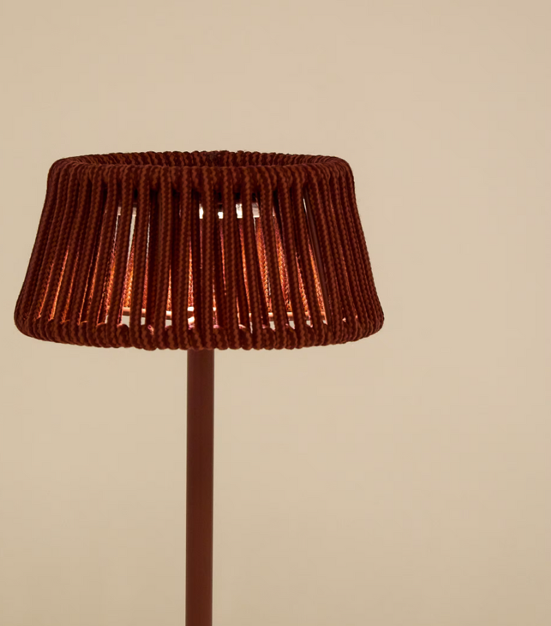 ALDET Vanjska solarna stolna lampa s terakota uzorkom užeta s terakota metalnim postoljem