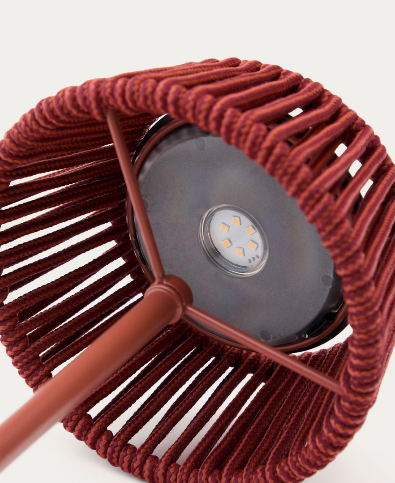 ALDET Vanjska solarna stolna lampa s terakota uzorkom užeta s terakota metalnim postoljem