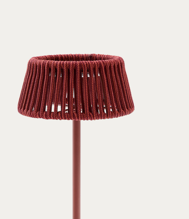 ALDET Vanjska solarna stolna lampa s terakota uzorkom užeta s terakota metalnim postoljem