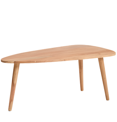 DUVANI Coffee table in solid acacia wood with bleached finish Ø110 x 60cm
