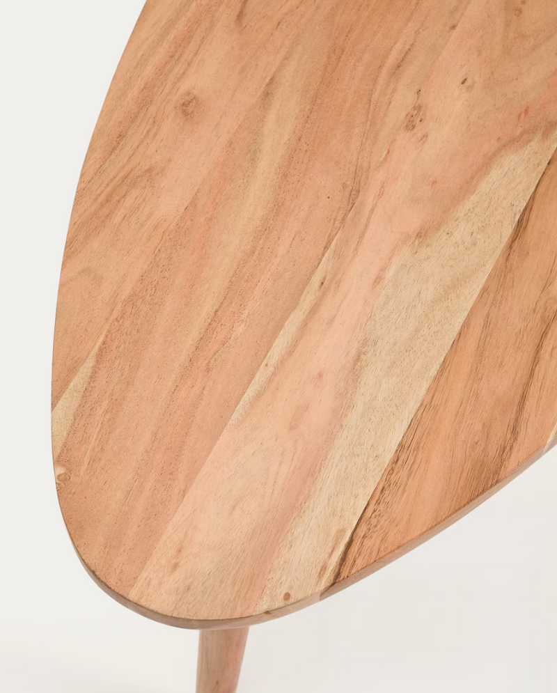 DUVANI Klub stolić od masivnog bagremovog drva s izbijeljenom završnom obradom Ø110 x 60 cm